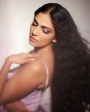 Stunning Malavika Mohanan in a Sexy Lavendar Corset Gown Photos 02