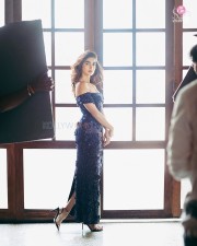 Stunning Pooja Hegde in a Blue Maxi Off Shoulder Backless Sleeveless Sequin Mermaid Evening Party Dress Pictures 04 Stunning Pooja Hegde in a Blue Maxi Off Shoulder Backless Sleeveless Sequin Mermaid Evening Party Dress Pictures 04