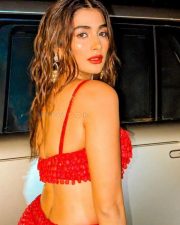 Stunning Pooja Hegde in a Dark Red Sequin Lehenga Photos 01 Stunning Pooja Hegde in a Dark Red Sequin Lehenga Photos 01