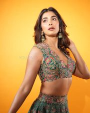 Stunning Pooja Hegde in a Green Lehenga with Matching Bralette Photos 02 Stunning Pooja Hegde in a Green Lehenga with Matching Bralette Photos 02