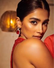 Stunning Pooja Hegde in a Red Sleeveless Evening Gown Photos 02 Stunning Pooja Hegde in a Red Sleeveless Evening Gown Photos 02