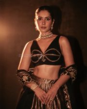 Stunning Raashi Khanna in a Black and Gold Lehenga Photos 03