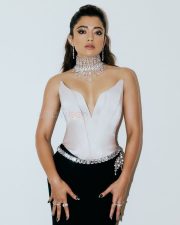 Stunning Rashmika Mandanna in a Dual Toned Strapless Couture Gown with a Metallic Silver Sculpted Petal Corset Bodice Photos 05 Stunning Rashmika Mandanna in a Dual Toned Strapless Couture Gown with a Metallic Silver Sculpted Petal Corset Bodice Photos 05