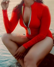 Stunning Rima Kallingal in a Red One Piece Swimsuit Pictures 03