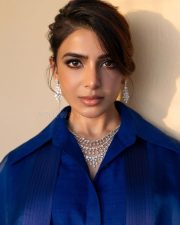 Stunning Samantha Ruth Prabhu in a Kimono Style Electric Blue Jumpsuit Pictures 05 Stunning Samantha Ruth Prabhu in a Kimono Style Electric Blue Jumpsuit Pictures 05