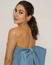 Stunning Sara Ali Khan in a Blue Mini Dress with a Back Bow Photos 01