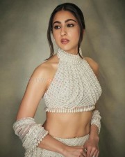 Stunning Sara Ali Khan in a Pearl Lehenga at Anant Ambani Radhika Merchant Pre Wedding Bash Photos 01