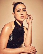Stunning Sara Ali Khan in a Shimmery Black Thigh Slit Gown Photoshoot Pictures 03
