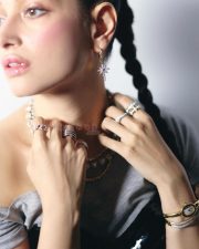 Stunning Tamannaah Bhatia in a Black Sequinned Gown with a Plain Grey T Shirt Photos 04