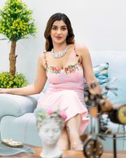 Stunning Yashika Aannand in a Pink Floral Embroidered Dress Pictures 03