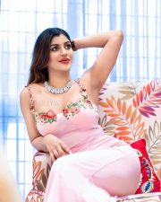 Stunning Yashika Aannand in a Pink Floral Embroidered Dress Pictures 07