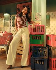 Stylish Actress Alia Bhatt in a Red white striped crop top and cream wide leg pants Photos 03 Stylish Actress Alia Bhatt in a Red white striped crop top and cream wide leg pants Photos 03