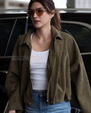 Stylish Actress Kriti Sanon in an Olive Jacket and Jeans Photos 01