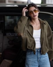 Stylish Actress Kriti Sanon in an Olive Jacket and Jeans Photos 04