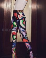 Stylish Ananya Panday in a White Tank Top and Tight Heart Printed Pants Photos 03