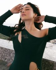 Stylish Beauty Tamannaah Bhatia in a Rib Knit Teal Green Cut Out Dress Photos 02 Stylish Beauty Tamannaah Bhatia in a Rib Knit Teal Green Cut Out Dress Photos 02
