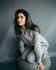 Stylish Karishma Tanna in a Grey Full Sleeved Button Down Shirt with a Matching Wide Legged Trousers Photos 02 Stylish Karishma Tanna in a Grey Full Sleeved Button Down Shirt with a Matching Wide Legged Trousers Photos 02