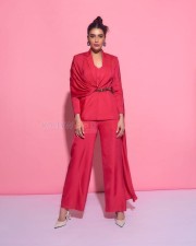 Stylish Karishma Tanna in a Red Blazer and Pants Photos 04
