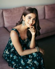Stylish Pooja Hegde in a Printed Outfit Photos 01