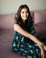 Stylish Pooja Hegde in a Printed Outfit Photos 02