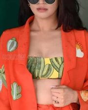 Stylish Pranitha Subhash in a Bright Orange Outfit Photos 01