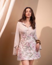 Stylish Rakul Preet Singh in a Floral Corset Mini Dress with a Striped Shirt Photos 09