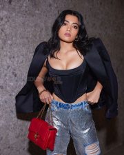 Stylish Rashmika Mandanna in a Black Corset and Blazer with a Rugged Jeans at Versace Milan Show Photos 06 Stylish Rashmika Mandanna in a Black Corset and Blazer with a Rugged Jeans at Versace Milan Show Photos 06