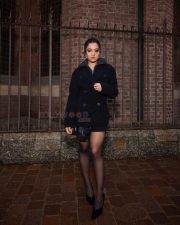 Stylish Rashmika Mandanna in a Sleek Black Jacket with a Mini Skirt Photos 03 Stylish Rashmika Mandanna in a Sleek Black Jacket with a Mini Skirt Photos 03