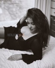 Sultry Actress Neha Sharma in a Black Mesh Jacket and Bra Photos 03