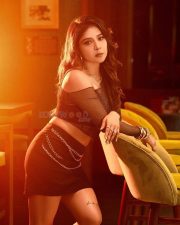 Sultry Beauty Sakshi Agarwal in a Black Mini Skirt and Transparent Top with a Black Bra Photos 01