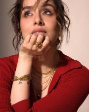 Super Cute Shraddha Kapoor in a Red Top Pictures 03