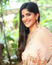 Tamil Actress Megha Akash in White Saree Photos 01