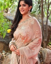 Tamil Actress Megha Akash in White Saree Photos 05