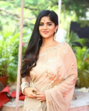 Tamil Actress Megha Akash in White Saree Photos 08