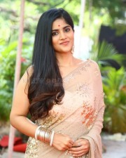 Tamil Actress Megha Akash in White Saree Photos 11