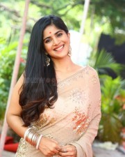 Tamil Actress Megha Akash in White Saree Photos 12