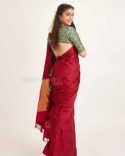 Tamil Heroine Keerthy Suresh in a Red Silk Saree Photos 04 Tamil Heroine Keerthy Suresh in a Red Silk Saree Photos 04