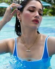 Tempting Actress Tamanna Bhatia in a Blue Swimsuit Photos 02
