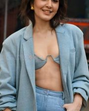 Tempting Raashi Khanna in a Revealing Blue Dress at Mehboob Studio Photos 02