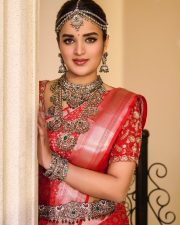 The Raja Saab Actress Nidhhi Agerwal in a Traditional Wedding Saree Photos 03
