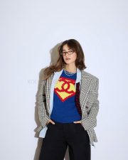 Trendsetting Actress Ananya Panday in a Plaid Blazer And Chanel Sweater Photos 02