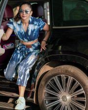 Trendsetting Actress Rakul Preet Singh in a Blue Tie dye Co ord Set Photos 03