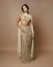 Tu Meri Main Tera Main Tera Tu Meri Actress Ananya Panday in a Manish Malhotra Beige Embroidered Lehenga with a Matching Bralette and Dupatta Pictures 01 Tu Meri Main Tera Main Tera Tu Meri Actress Ananya Panday in a Manish Malhotra Beige Embroidered Lehenga with a Matching Bralette and Dupatta Pictures 01