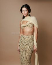Tu Meri Main Tera Main Tera Tu Meri Actress Ananya Panday in a Manish Malhotra Beige Embroidered Lehenga with a Matching Bralette and Dupatta Pictures 04 Tu Meri Main Tera Main Tera Tu Meri Actress Ananya Panday in a Manish Malhotra Beige Embroidered Lehenga with a Matching Bralette and Dupatta Pictures 04