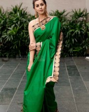 Vattam Heroine Nikki Galrani In Green Saree Photoshoot Stills