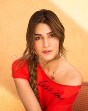 Vivacious Actress Kriti Sanon in a Red Off Shoulder Top Photos 02