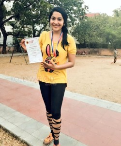 Vj Ramya Won Gold In The District Level Power Lifting Competition