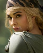Welcome to the Jungle Actress Jacqueline Fernandez in a Military Green Outfit Photos 03