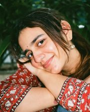 Winsome Actress Priya Prakash Varrier in a Red Block Print Kurta Photos 03 Winsome Actress Priya Prakash Varrier in a Red Block Print Kurta Photos 03