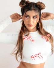 Winsome Actress Yashika Aannand in a White Bow Crop Top Photos 03